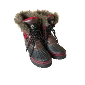 Tamarack Buffalo Plaid Snow Boots Faux Fur Duck Boots Cozy Cabin 8